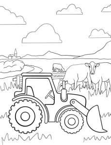 coloriage Tracteur pour enfants à télécharger