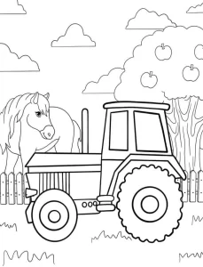 coloriage Tracteur a telecharger