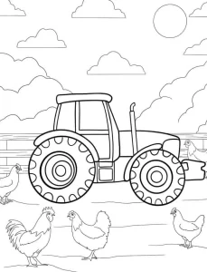 coloriage Tracteur en ligne pour enfant
