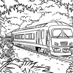 coloriage Train pour enfant de 5 ans