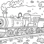imprimer coloriage Train pour enfant