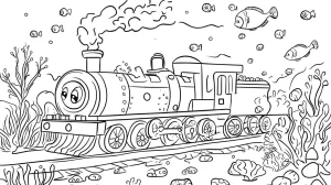 imprimer coloriage Train pour enfant