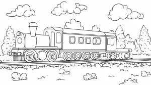 coloriage Train et dessins
