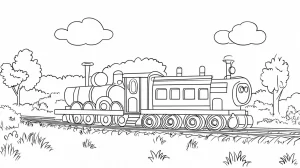 coloriage Train et apprentissage