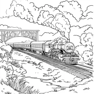 coloriage Train pour enfant de 4 ans