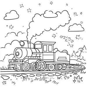 coloriage Train et dessin a imprimer