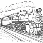 coloriage Train à imprimer pour enfant de 7 ans