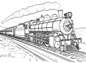 coloriage Train à imprimer pour enfant de 7 ans