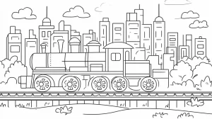 coloriage Train à imprimer pour enfant de 8 ans