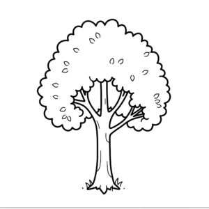 coloriage Un arbre simple pour enfant a imprimer gratuit