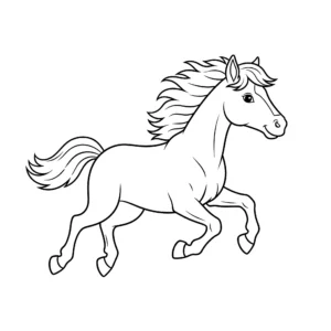 coloriage Un cheval au galop pour enfant de 6 ans