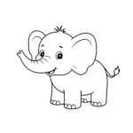 coloriage Un contour simple d’éléphant a imprimer