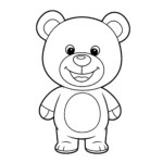 coloriage Un ours en peluche souriant à imprimer