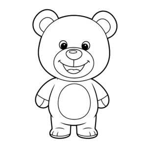 coloriage Un ours en peluche souriant à imprimer
