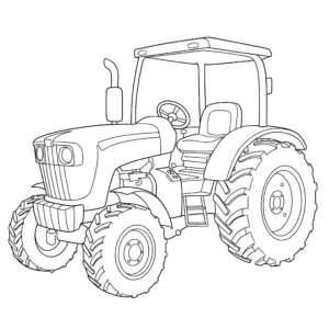 coloriage Un tracteur avec un grand volant et un siège et dessin a imprimer