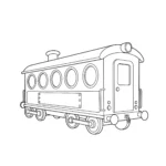 coloriage Un wagon de train simple et découpage à imprimer