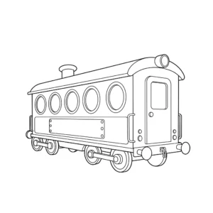 coloriage Un wagon de train simple et découpage à imprimer