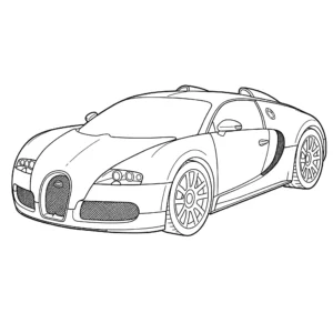 coloriage Une Bugatti Veyron de profil pour enfant