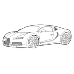 coloriage Une Bugatti stylisée avec des lignes épurées pour enfant de 6 ans