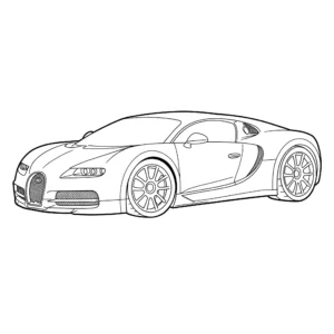 coloriage Une Bugatti stylisée avec des lignes épurées pour enfant de 6 ans
