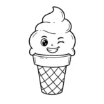 coloriage Une glace qui fait un clin d’œil pour enfant de à imprimer