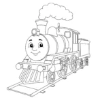 coloriage Une locomotive de face pour enfant de 7 ans