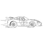 coloriage Une voiture de course rapide pour enfant gratuit