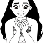coloriage Vaiana à imprimer pour enfant de 9 ans