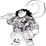 coloriage Vaiana à imprimer pour enfant de 6 ans