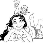 coloriage Vaiana à imprimer gratuitement