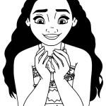 coloriage Vaiana à imprimer pour enfant de 2 ans