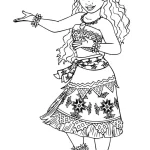 coloriage Vaiana à imprimer pour enfants