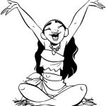 coloriage Vaiana à imprimer pour enfant de 10 ans