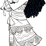 coloriage Vaiana pour enfant de 3 ans