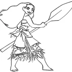 coloriage Vaiana à imprimer pour enfant de 3 ans
