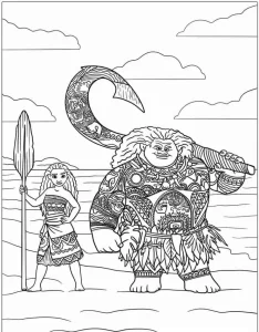 coloriage Vaiana a dessiner en ligne