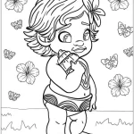 coloriage Vaiana et decoupage