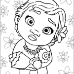 coloriage Vaiana a imprimer pour enfant de 4 ans