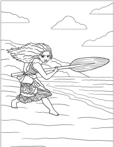 coloriage Vaiana pour enfant de 3 ans