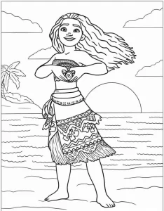 imprimer coloriage Vaiana pour enfant