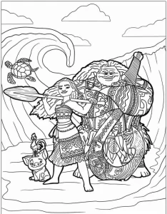 coloriage Vaiana à imprimer pour enfant de 10 ans