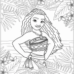 coloriage Vaiana a imprimer pour enfant de 4 ans
