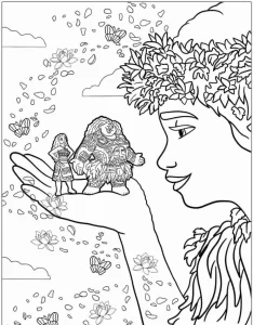 coloriage Vaiana pour enfants à imprimer