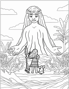 coloriage Vaiana a colorier en ligne gratuitement