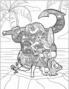 coloriage Vaiana pour enfant de 7 ans