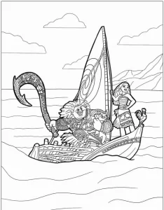 coloriage Vaiana a imprimer gratuit