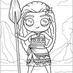 coloriage Vaiana à imprimer kawaii