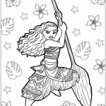 coloriage Vaiana à imprimer pour enfant de 7 ans
