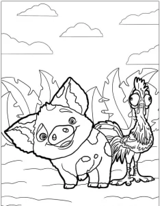 coloriage Vaiana à imprimer pour enfant de 2 ans