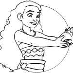 coloriage Vaiana à imprimer pour enfant de 2 ans